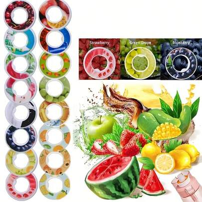 3/6/9件水果香味豆荚 风味豆荚 香味水果味 0糖塑料水饮料瓶 风味豆荚水瓶 适合女孩