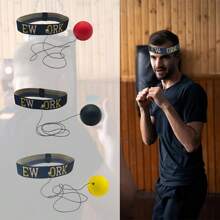 1pc Upgraded Boxing Reflex Ball Headband, Adult Training Fitness Entertainment, Suitable For Reaction And Agility Training, Gym