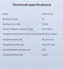 JBL T280TWS X3 无线蓝牙耳机，高质量清晰通话，低延迟游戏模式，IPX4 防水，佩戴舒适，持久续航，蓝色 - 藍色 - 查看 6