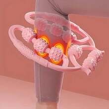 1 件圆形腿部夹紧滚轮，小型肌肉放松大腿按摩器，用于经络疏通锻炼 - 非电动塑料工具，锋利工具神器