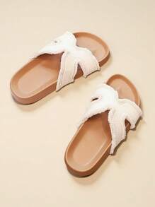 British Style Fashion Kids Sandals, Summer New Girls Thick-Soled Shoes, Medium & Large Children Casual Beach Slippers, Versatile Solid Color, Girls One-Piece Thong Sandals, Campus & Outdoor, Student Roman Sandals