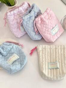 1 PC Cute Candy Colored Pink Blue Stripe Heart-Shaped Quilted Girls Drawstring Bag Instant Camera Storage Bag Skincare Makeup Bag Make Up Pouch Cosmetic Bag Multi-Function Portable Underwear Clothing Storage Bag Sanitary Napkin Bag,Travel Essential Storage Set For Short Trips,University Room Decoration Bedroom Decoration Storage Bag Travel Storage Bag Travel Essential Items Valentine's Day Gift,Makeup Bag,Make Up Bag,Makeup Bags,Cosmetic Bag,Makeup Organiser,Travel,Makeup Pouch,Bag,Vanity,Make Up Pouch,Travel Essentials,Pouch Bag,Travel Essential,Vanity Accessories,Small Makeup Bag,Makeup Pouch,Cosmetic Bag,Travel Essential,Large Capacity,Large Makeup Bag,Christmas Gifts,Pouch,Travel,Gifts For Women Travel Essential,Pouch,Clutch / Small Handbag, Makeup Organizer,Makeup Organize,Pouch,Brush Holder,Mini Pouch,Large Capacity Pouch,Gifts For Women,Christmas Gifts,Gift Ideas For Women