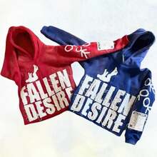 Letter Graphic Y2K Hoodie FALLEN DESIRE Hoodie Jackets Streetwear Unisex - 藍色 - 查看 2