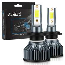 2pcs H4 LED Headlight Bulbs For Car H1 H4 H7 H11 9005/9006 HB3 HB4 Led Bulb 12V 50W Auto Led Fog Light Drving Headlamp 6000K, Without Battery