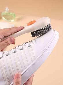 Home Multifunctional Liquid Added Shoe Brush, Simple Press Type Clothing Cleaning Brush, Automatic Liquid Washing Shoe Brush, Soft Bristle Shoe Brush - Multifunctional, Smooth, And Harmless Cleaning For Home Laundry! Easy To Clean Multifunctional Shoe Brush With Plastic And Integrated Soap Dispenser