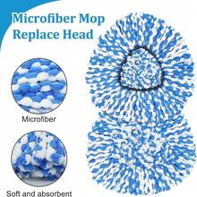 Spin Mop Handle,Mop Heads Replacements,Scrubber Mop Head And Mop Base Compatible With O-Cedar RinseClean 2-Tank Spin Mop System,Mop Handle And Head Replacement Combo Set For Wet Dry Use Floor Cleaning-Lzy - 4個裝拖把頭套裝 - 查看 5