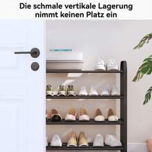 Schuhregal, 4 Ebenen Schuhschrank, Schuhstände, Schuhablage aus Kunststoff, Schmales vertikales Schuhregal, Ständerregale, 60*23*58cm, für Flure, Räume