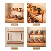 Tabletop Tea Cup Storage Rack, Small Chinese Style Teapot Display Stand, Ceramic Artware Holder