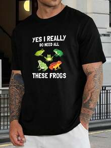 Camiseta divertida de amantes de ranas - Regalo para entusiastas de la herpetología - Camiseta informal de cuello redondo para coleccionistas de ranas - Regalo perfecto para hombres, mujeres y padres - Negro - Ver 1
