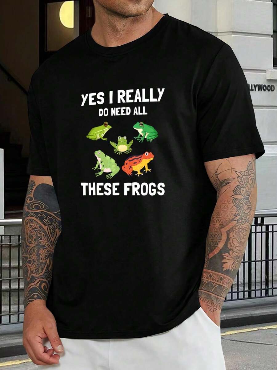 Camiseta divertida de amantes de ranas - Regalo para entusiastas de la herpetología - Camiseta informal de cuello redondo para coleccionistas de ranas - Regalo perfecto para hombres, mujeres y padres - Negro - Ver 1