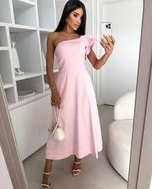 Elegant Mule Dress With Pocket And Zipper - Màu Hồng baby - Xem 1