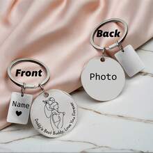 Personalized Daddy's Best Buddy Love You Forever Stainless Steel Keychain - Custom Father And Child Keychain - Father's Day Gift Goth - Multicolor - View 10