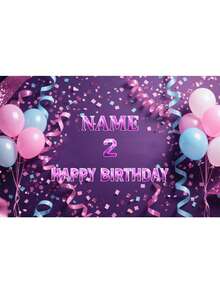 1 Stück personalisierbarer Name & Alter Gold Punkt Hintergrund auf schwarzem Hintergrund, Geburtstags-Party Fotostudio Fotoprodukt - Mehrfarbig 1 - Übersicht 2