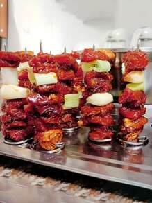 Brochettes verticales en métal, brochettes mini kabobs pour friteuse à air chaud, support de brochette en acier inoxydable pour friteuse à air chaud et barbecue - brochettes verticales pour fruits et viande