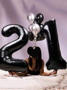 40 pulgadas Globos de aluminio jumbo negros con números del 0 al 9, decoraciones de fiesta reutilizables con 1 accesorio de globo gratis, adecuado para cumpleaños, aniversarios, ocasiones especiales, decoración de fiesta, decoración de habitación, accesorio de fotografía