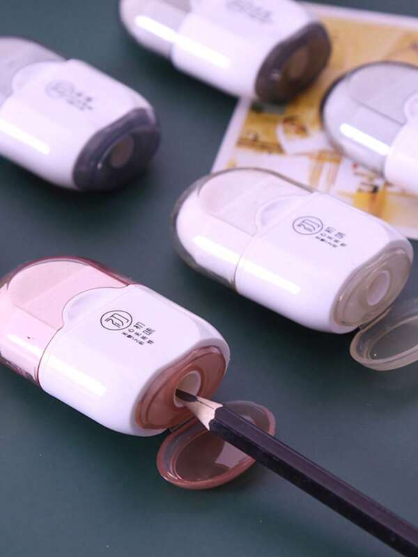 قطعة واحدة من ممحاة بلاستيكية متعددة الوظائف عالية السعة مع مبراة مدمجة، خالية من الغبار، متينة، مناسبة للمدرسة والمكتب (ألوان عشوائية)