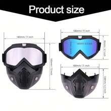 Motorcycle Mask Moto Goggle Outdoor Sport Glasses Mask Detachable Motorbike Mask Goggle Mouth Filter Adjustable Non-Slip Motocross Goggles Outdoor Motorcycle Accessories Riding Fog-Proof Mask Summer Gifts