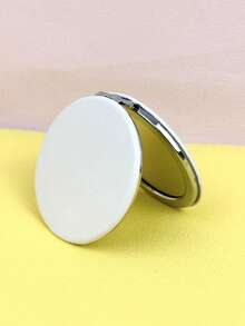 1 pieza Espejo de maquillaje redondo de doble cara de cuero blanco DIY, maquillaje, barato, decoración de habitación, tocador, viaje, dormitorio, accesorios de maquillaje, espejo, espejo de tocador, mini espejo, espejo compacto, espejo pequeño, espejo de mano, barato, rellenos de calcetines, maquillaje, herramientas de maquillaje, cosas baratas, regalos, regalos para mujeres, regalos de Navidad, sorteos, viaje, cosas baratas, artículos esenciales de viaje - Blanco - Ver 1