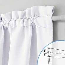 Local Warehouse- Door Curtain Panel, Grey French Door Curtains Blackout Thermal Insulated Curtain Sidelight Privacy For Window/Living Room/Doorways/Classroom (25W By 72L Inches, 1 Panel) - Pure White - 查看 9