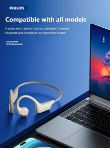 PHILIPS Casque Bluetooth PHILIPS TAA1708, crochet d'oreille son ambiophonique HIFI, audio directionnel, pour sport, course à pied, cyclisme, longue durée de vie de la batterie, annulation du bruit, appel, musique, jeux, casque sans fil à écouteurs ouverts, compatible avec les smartphones et les ordinateurs