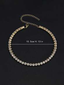 1件套优雅新娘首饰套装，闪亮单排水晶项链，女士结婚项链