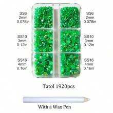 1920pcs / 6 Grids Resin Rhinestones Beads With Wax Pen, Multicolors 2mm 3mm 4mm Non-Hot Fix Flatback Round Jelly Resin Rhinestones For Nail Art Decoration, Face Makeup, DIY Jewelry Craft, Making Accessories, Shoes, Clothes, Bags Nail Charms Nail Gems Nail Supplies