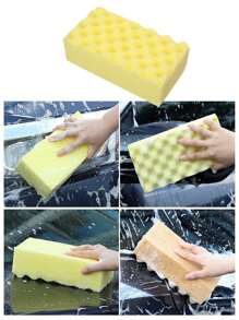 1pc Wave Shaped Car Wash Sponge Block, High Density Auto Detailing Polishing Honeycomb Car Washing Sponge, Powerful Cleaning