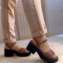 Women's Platform Sandal With Soft Sole, Lightweight And Flatform - 駝色 - 查看 3