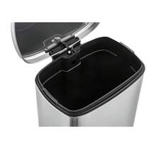 Large Rectangular Stainless Steel Trash Can Soft Close Foot Pedal Kitchen Waste
