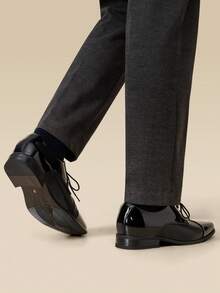 Men's Oxfords Lace-Up Comfortable Fashion Shoes For Wedding Office Work Valentines - Black - View 7