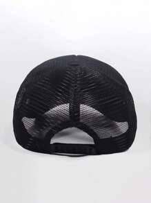 1pc Unisex Printed Letter "IS MY" Pattern Truck Driver Cap, Women & Men Outdoor Sports Racing Casual Mesh Snapback Baseball Hat, Breathable Sun Hat For Daily Use, Outing, Travel, Hiking, Beach