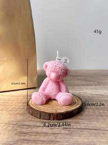 1 pièce Bougie parfumée en forme de nounours ours en peluche avec un cœur de rose. Objet décoratif fait main pour la chambre. Cadeau idéal pour les filles, parfums romantiques pour mariage/fête.