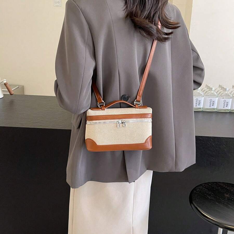 Vintage tragbare Kleine Tasche, Neue Tasche, Segeltuch, gemischte Schultertragegriffe, 2025 ausländische Mode Umhängetasche