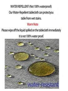 Wrinkle-Resistant, Water Repellent Faux Linen Rectangular Tablecloth With Classic Stitched Edge, Soft Fabric For Dining Room, Indoor, Party, Farmhouse, Outdoor Picnics, And Camping