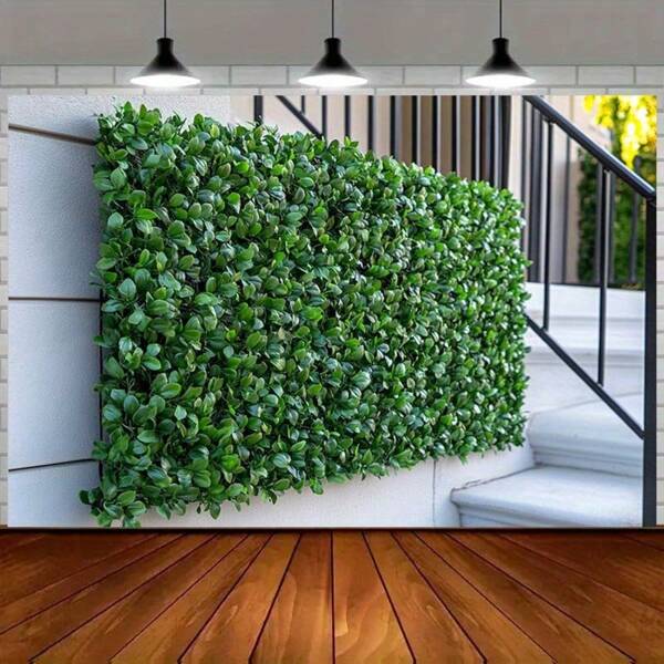1pc 2D Backdrop Banner, Artificial Green Plant Wall With Realistic Hedges And Vertical Leaves - Nature Style Background, Suitable For Party, Wedding, Home Decor - No Power Required, Easy To Install, Natural Style Design For Wedding Decoration, Easy To Install