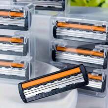 3-Blade Stainless Steel Disposable Razors For Men, Odorless, Washable, Beard & Stubble Trimmer, Suitable For Normal Skin Types, Plastic Handle, Manual Shaving Tool Set With Multiple Replacement Blades