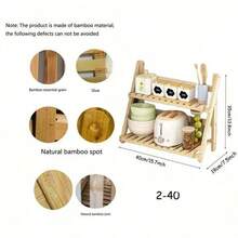 1 件装 DIY 竹制简易可折叠家用储物书架、厨房架子