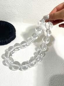 1 pieza Collar grande transparente de verano con cuentas, material de resina, diseño simple y exagerado, adecuado para mujeres, regalos y uso diario - Marrón A - Ver 4