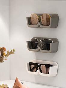 1pc Wall-Mounted Eyeglasses Storage Rack, Plastic Hanging Glasses Display Stand, Sunglasses Organizer Holder, Space-Saving Home Decor