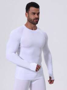 Camicia a maniche lunghe da uomo per sport all'aperto, t-shirt estiva traspirante e ad asciugatura rapida con protezione UV, adatta per pesca, vela, nuoto, escursionismo, viaggi, barca, alpinismo, passeggiata, ciclismo, pattinaggio su ghiaccio, jogging, corsa, allenamento e uso casual quotidiano - Bianco - Visualizzare 3