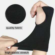 1Pair Of Black Nylon Wrist Support Sleeves Palm Protection Braces For Men And Women Comfortable Fitness Gloves For Daily Use Sports And Outdoor Activities