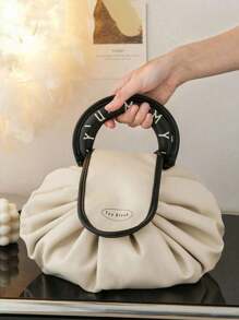 1 pièce Sac à maquillage grande capacité à cordon, sac cosmétique en PU imperméable portable, fourre-tout de voyage estival, sac de rangement multifonctionnel pour maquillage, idéal pour la fête des mères, les demoiselles d'honneur, les cadeaux pour les enseignants, les accessoires de mariage, les cadeaux de vacances