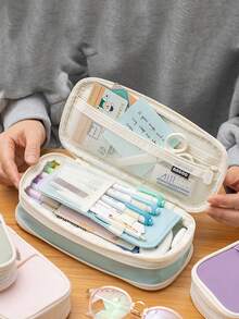 1pc Creative Pencil Case Pouch Desk Storage Bag Students Gift Large Capacity Pen Case Bags Multifunctional Pen Case Makeup Storage Bag Travel Bag Stationery School Supplies Office,Back To School,School Supplies,Pencil Pouch,School Bag