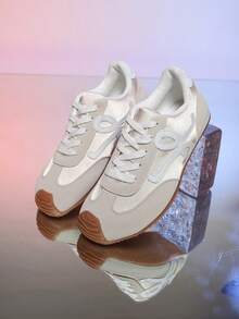 2025 Spring/Summer/Autumn Preppy Y2K Gym Casual Sneakers - Comfortable Breathable Lace-Up Rubber Low-Top Athletic Shoes For Women, Versatile