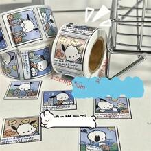 Sanrio 500pcs Sanrio Bochako Travel Sticker Roll - Cute Cartoon Sealed Label, Suitable For Diary And Handicrafts, Laptop, Suitcase, Water Bottle, Handclip DIY Decoration, Cute Stickers School Supplies,Back To School