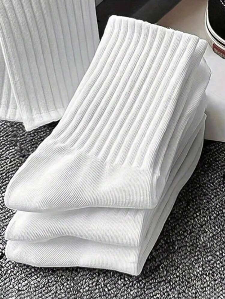 40pcs/30pcs/24pcs Unisex Comfortable Sports Crew Socks, Men's Long Socks For Sports And Training, Women's Long Socks For Casual And Business Wear, Antibacterial, Soft, Black And White, Odor-Resistant, Moisture-Wicking, Lightweight And Comfortable, Suitable For Autumn/Winter, 20pcs/10pcs/8pcs/6pcs/4pcs/2pcs Pack, Autumn - Multicolor - View 5