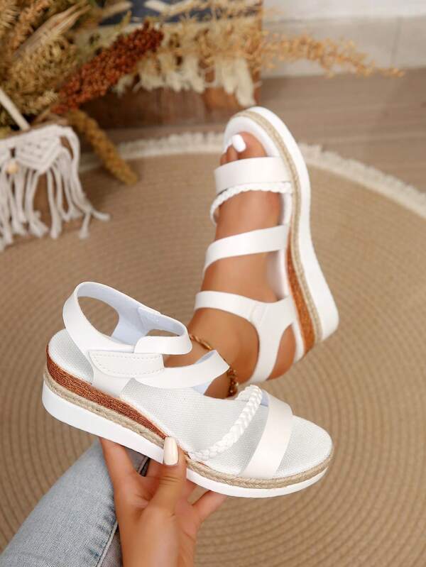 PEIYUMI Women's Summer Wedge Sandals, Beach Casual Comfortable Sandals With Non-Slip Sole And Stretch Elastic