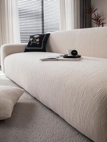 1 件双色提花线性纹理弹力沙发垫套，简约风格，宠物友好，适合春、夏、秋、冬，防尘防污，旧沙发的节日装饰，适合单人/2/3/4 座 L 型沙发