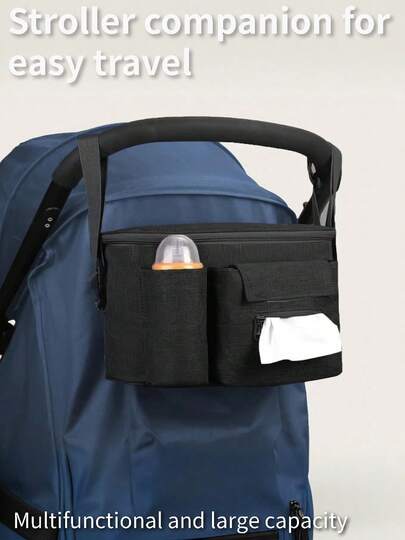 一体成型牛津布材质大容量多功能婴儿推车妈咪包ins风高颜值妈咪包可挂在婴儿推车上新生儿出游便携妈咪包多隔层可装更多物品
