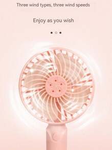 1pc Mini Handheld USB Rechargeable Personal Fan, 3 Speed Adjustable, Portable Plastic Wearable Design, Button Control, Suitable For Indoor/Outdoor Use, Great For Office, Travel, Camping
